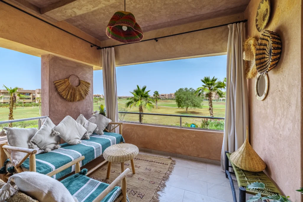 Terrasse ensoleillée avec vue à Marrakech